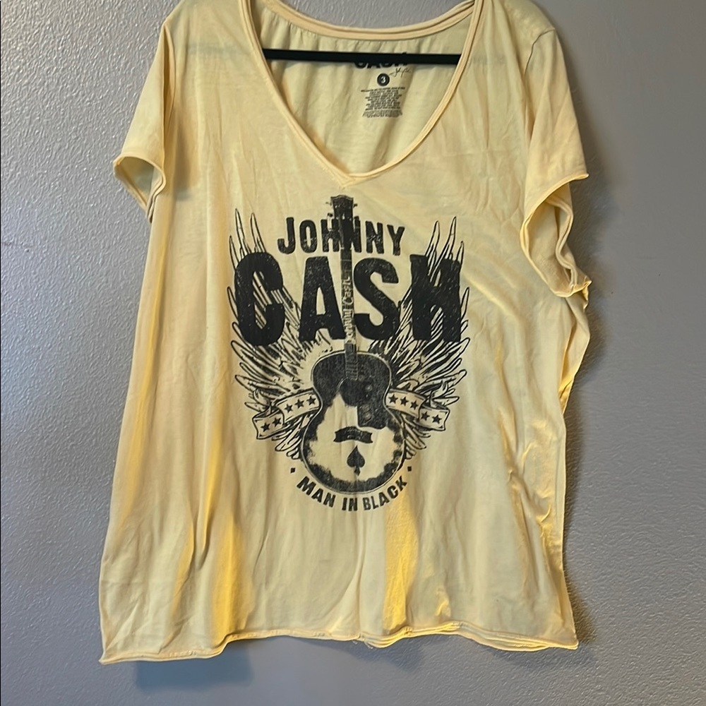 Johnny Cash Graphic Tee in Yellow